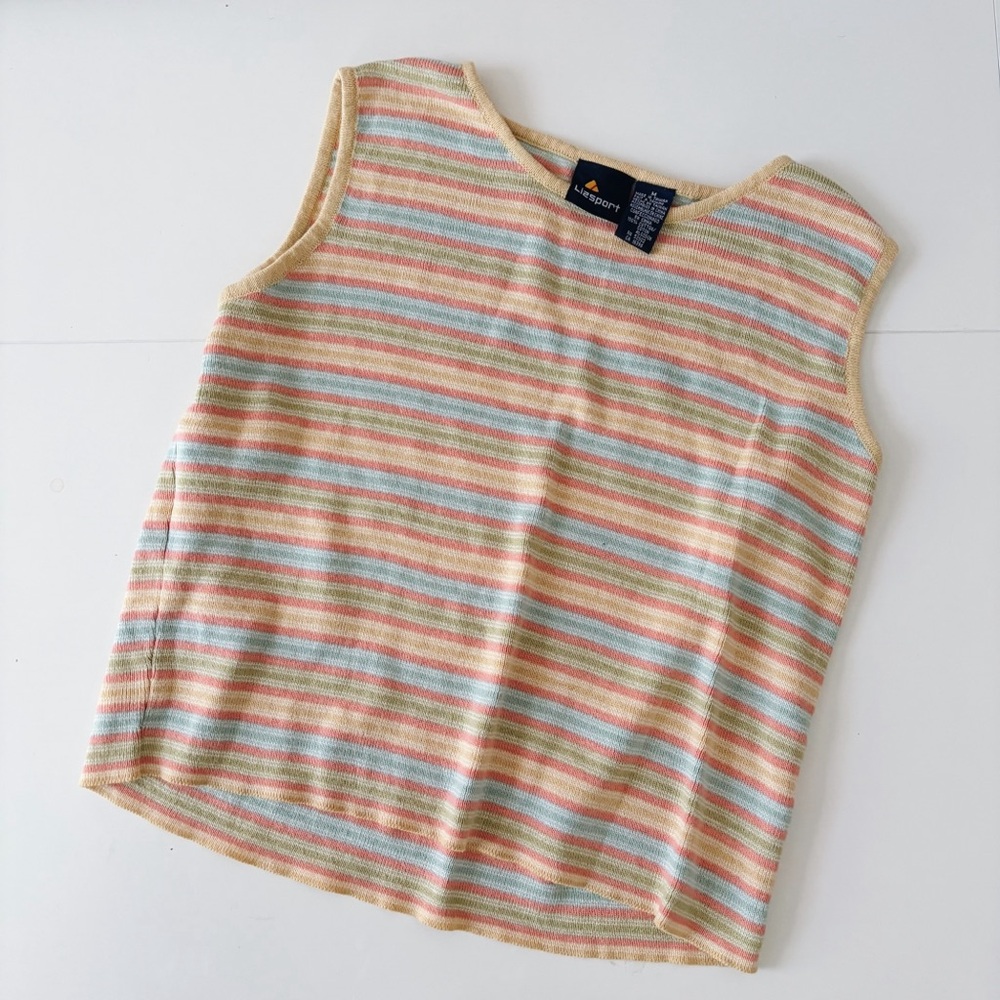 Pastel Striped Knit Tank Top